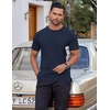 image:imageCOOFANDY Mens Cotton TShirt Short Sleeve Crew Neck Tee Shirts Casual Solid Basic TopsNavy Blue
