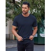 image:imageCOOFANDY Mens Cotton TShirt Short Sleeve Crew Neck Tee Shirts Casual Solid Basic TopsNavy Blue