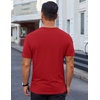 image:imageCOOFANDY Mens Cotton TShirt Short Sleeve Crew Neck Tee Shirts Casual Solid Basic TopsRed