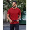 image:imageCOOFANDY Mens Cotton TShirt Short Sleeve Crew Neck Tee Shirts Casual Solid Basic TopsRed