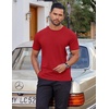 image:imageCOOFANDY Mens Cotton TShirt Short Sleeve Crew Neck Tee Shirts Casual Solid Basic TopsRed
