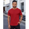 image:imageCOOFANDY Mens Cotton TShirt Short Sleeve Crew Neck Tee Shirts Casual Solid Basic TopsRed
