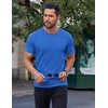 image:imageCOOFANDY Mens Cotton TShirt Short Sleeve Crew Neck Tee Shirts Casual Solid Basic TopsRoyal Blue
