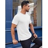 image:imageCOOFANDY Mens Cotton TShirt Short Sleeve Crew Neck Tee Shirts Casual Solid Basic TopsWhite