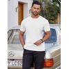 image:imageCOOFANDY Mens Cotton TShirt Short Sleeve Crew Neck Tee Shirts Casual Solid Basic TopsWhite