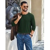 image:imageCOOFANDY Mens Henley Long Sleeve Shirt Lightweight Ribbed Pullover TShirtsArmy Green