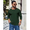 image:imageCOOFANDY Mens Henley Long Sleeve Shirt Lightweight Ribbed Pullover TShirtsArmy Green