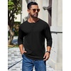 image:imageCOOFANDY Mens Henley Long Sleeve Shirt Lightweight Ribbed Pullover TShirtsBlack