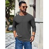 image:imageCOOFANDY Mens Henley Long Sleeve Shirt Lightweight Ribbed Pullover TShirtsDark Grey