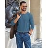 image:imageCOOFANDY Mens Henley Long Sleeve Shirt Lightweight Ribbed Pullover TShirtsDusty Blue