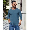 image:imageCOOFANDY Mens Henley Long Sleeve Shirt Lightweight Ribbed Pullover TShirtsDusty Blue