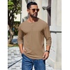 image:imageCOOFANDY Mens Henley Long Sleeve Shirt Lightweight Ribbed Pullover TShirtsKhaki