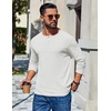 image:imageCOOFANDY Mens Henley Long Sleeve Shirt Lightweight Ribbed Pullover TShirtsWhite