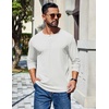 image:imageCOOFANDY Mens Henley Long Sleeve Shirt Lightweight Ribbed Pullover TShirtsWhite