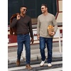 image:imageCOOFANDY Mens Henley Shirts Long Sleeve Button T Shirts Casual Pullover TeeBrown