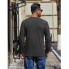 image:imageCOOFANDY Mens Henley Shirts Long Sleeve Button T Shirts Casual Pullover TeeHeather Charcoal Gray