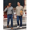 image:imageCOOFANDY Mens Henley Shirts Long Sleeve Button T Shirts Casual Pullover TeeHeather Light Gray