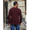 image:imageCOOFANDY Mens Henley Shirts Long Sleeve Button T Shirts Casual Pullover TeeWine Red