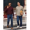 image:imageCOOFANDY Mens Henley Shirts Long Sleeve Button T Shirts Casual Pullover TeeWine Red