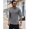 image:imageCOOFANDY Mens Henley Shirts Long Sleeve Button TShirt Lightweight Fashion Casual Pullover ShirtHeather Dark Grey