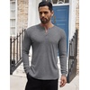 image:imageCOOFANDY Mens Henley Shirts Long Sleeve Button TShirt Lightweight Fashion Casual Pullover ShirtHeather Dark Grey