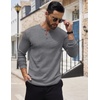 image:imageCOOFANDY Mens Henley Shirts Long Sleeve Button TShirt Lightweight Fashion Casual Pullover ShirtHeather Dark Grey