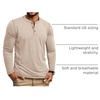 image:imageCOOFANDY Mens Henley Shirts Long Sleeve Casual TShirts Lightweight Tee01light Khaki