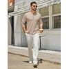 image:imageCOOFANDY Mens Henley Shirts Long Sleeve Casual TShirts Lightweight Tee01light Khaki