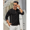 image:imageCOOFANDY Mens Henley Shirts Long Sleeve Casual TShirts Lightweight Tee02black