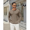 image:imageCOOFANDY Mens Henley Shirts Long Sleeve Casual TShirts Lightweight Tee02khaki