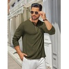 image:imageCOOFANDY Mens Henley Shirts Long Sleeve Casual TShirts Lightweight TeeArmy Green
