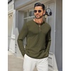 image:imageCOOFANDY Mens Henley Shirts Long Sleeve Casual TShirts Lightweight TeeArmy Green