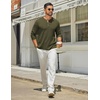 image:imageCOOFANDY Mens Henley Shirts Long Sleeve Casual TShirts Lightweight TeeArmy Green
