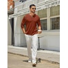 image:imageCOOFANDY Mens Henley Shirts Long Sleeve Casual TShirts Lightweight TeeCaramel