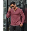 image:imageCOOFANDY Mens Henley Shirts Long Sleeve Casual TShirts Lightweight TeeWine Red