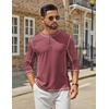 image:imageCOOFANDY Mens Henley Shirts Long Sleeve Casual TShirts Lightweight TeeWine Red