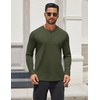 image:imageCOOFANDY Mens Henley Shirts Long Sleeve Lightweight Casual Basic TShirtArmy Green