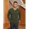 image:imageCOOFANDY Mens Henley Shirts Long Sleeve Lightweight Casual Basic TShirtArmy Green