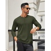 image:imageCOOFANDY Mens Henley Shirts Long Sleeve Lightweight Casual Basic TShirtArmy Green
