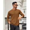 image:imageCOOFANDY Mens Henley Shirts Long Sleeve Lightweight Casual Basic TShirtCaramel Brown