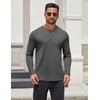 image:imageCOOFANDY Mens Henley Shirts Long Sleeve Lightweight Casual Basic TShirtDark Grey