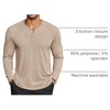 image:imageCOOFANDY Mens Henley Shirts Long Sleeve Lightweight Casual Basic TShirtKhaki