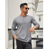 image:imageCOOFANDY Mens Henley Shirts Long Sleeve Lightweight Casual Basic TShirtLight Grey