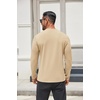 image:imageCOOFANDY Mens Henley Shirts Long Sleeve Lightweight Casual Basic TShirtLight Khaki