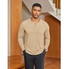 image:imageCOOFANDY Mens Henley Shirts Long Sleeve Lightweight Casual Basic TShirtLight Khaki