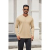 image:imageCOOFANDY Mens Henley Shirts Long Sleeve Lightweight Casual Basic TShirtLight Khaki