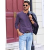 image:imageCOOFANDY Mens Henley Shirts Long Sleeve TShirt Lightweight Fashion Casual Pullover Tee ShirtPurple