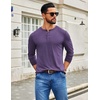 image:imageCOOFANDY Mens Henley Shirts Long Sleeve TShirt Lightweight Fashion Casual Pullover Tee ShirtPurple