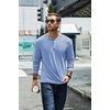 image:imageCOOFANDY Mens Henley TShirt Long Sleeve Casual Lightweight Pullover Shirts Soft Stretch Basic Tees Fall TopsLight Blue