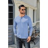image:imageCOOFANDY Mens Henley TShirt Long Sleeve Casual Lightweight Pullover Shirts Soft Stretch Basic Tees Fall TopsLight Blue